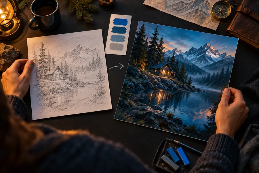 Refined generated scene with clear composition, lighting, and subject detail